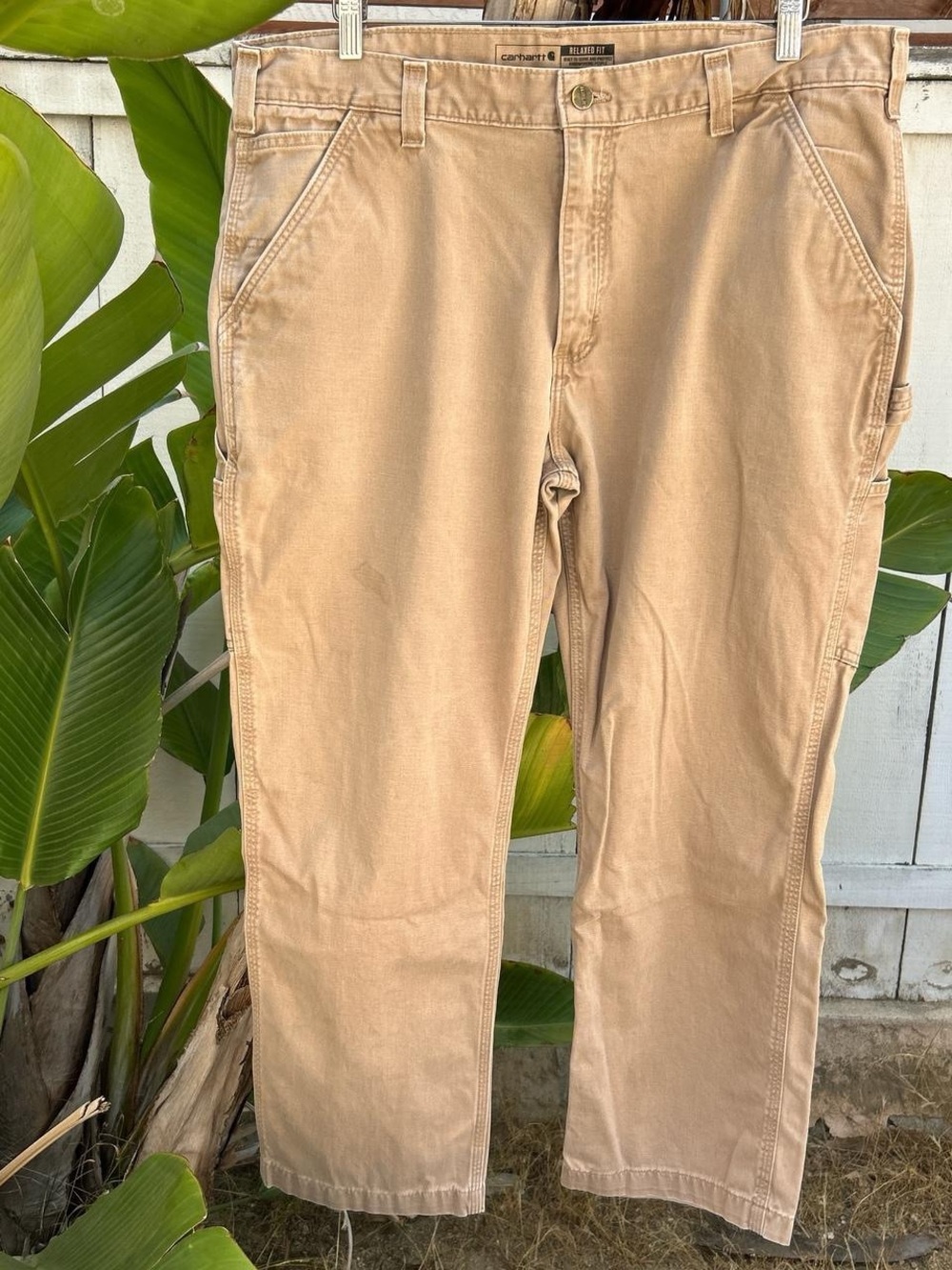 Carhartt Carpenter Pants Relaxed Fit Tan Workwear 38x30